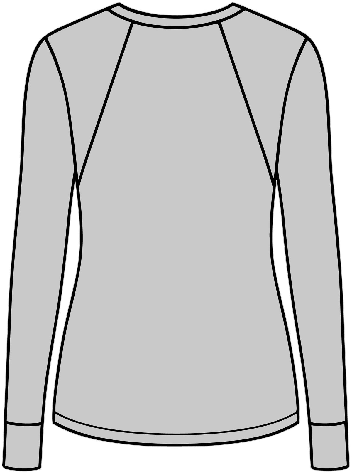 Plain back of grey heather women's performance long sleeve