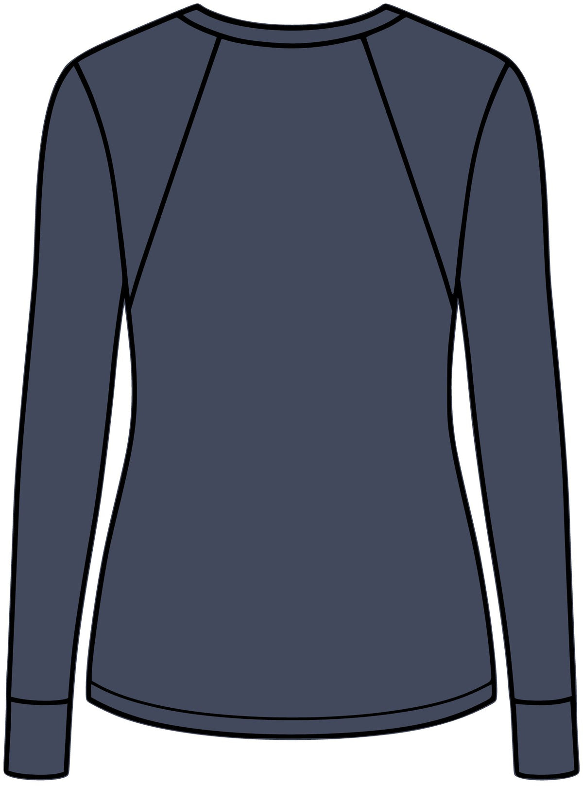 Plain back of dark denim heather women's performance long sleeve