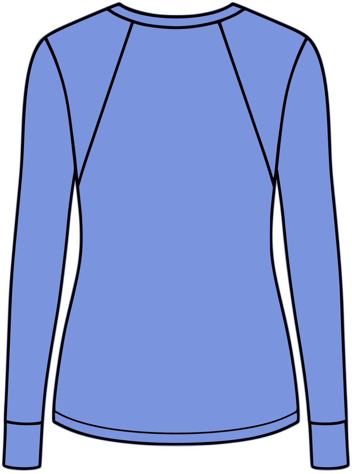 Plain back of true royal heather women's performance long sleeve