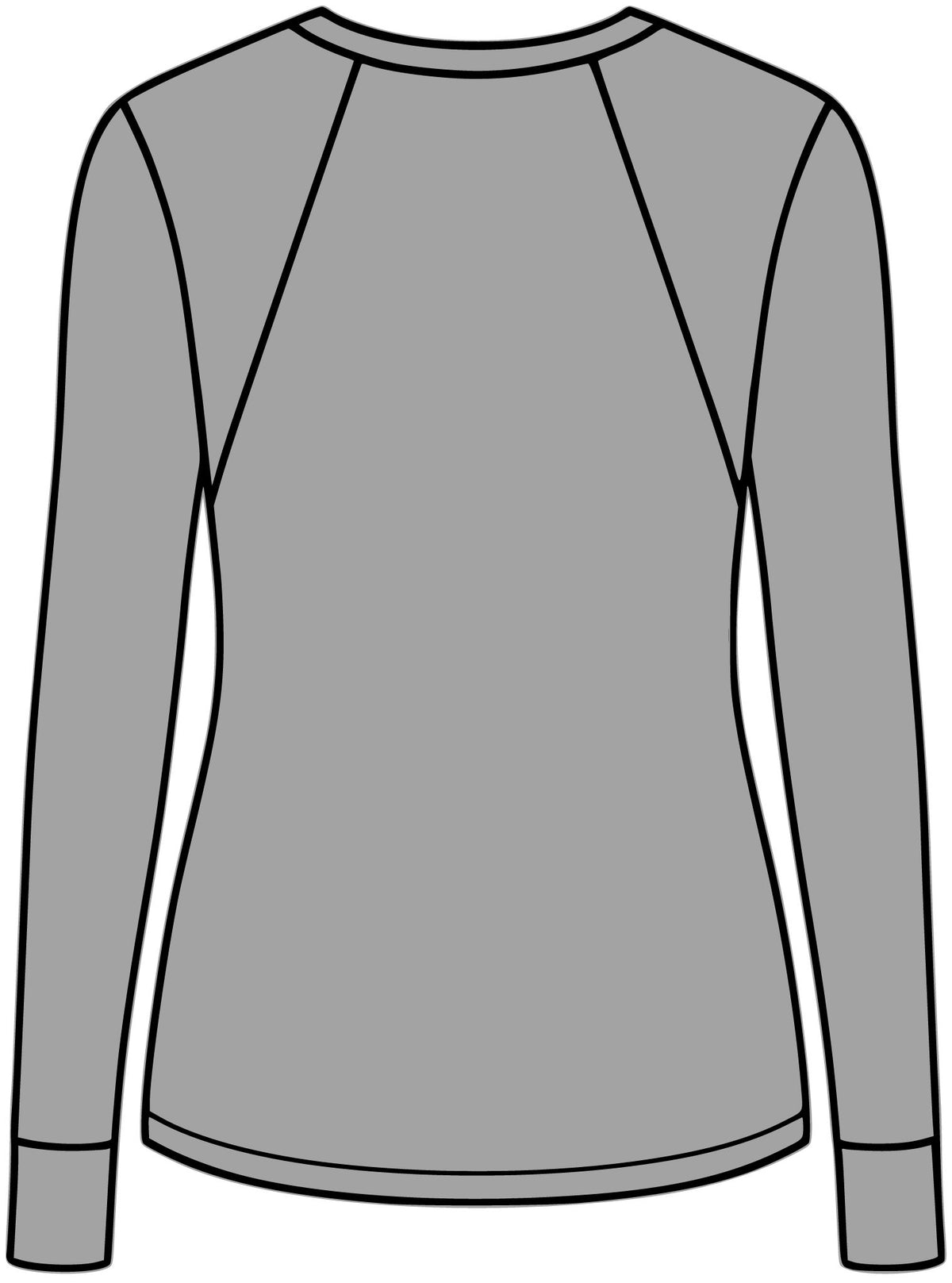 Plain back of graphite heather women's performance long sleeve