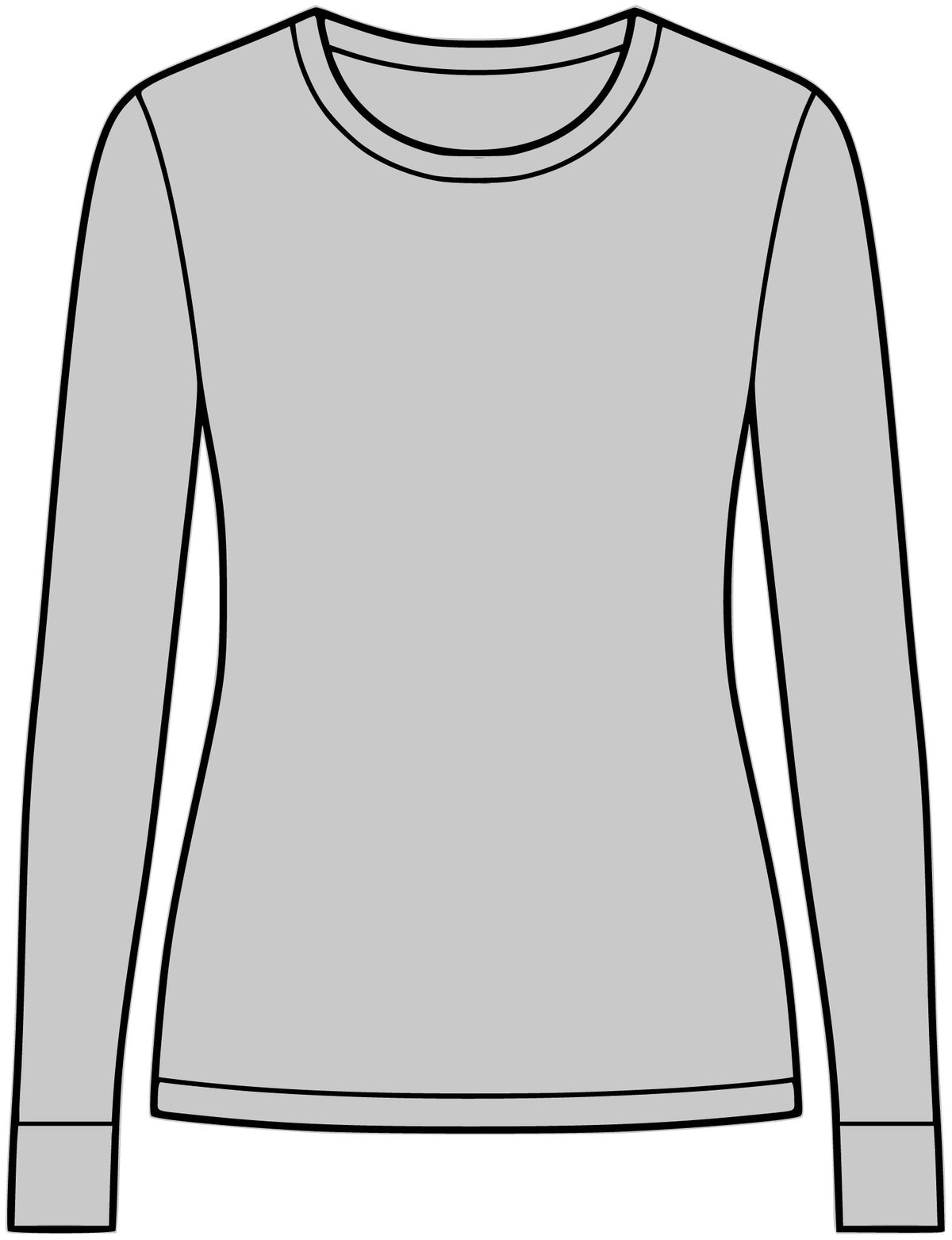 Grey Heather women's performance long sleeve, plain front view without print