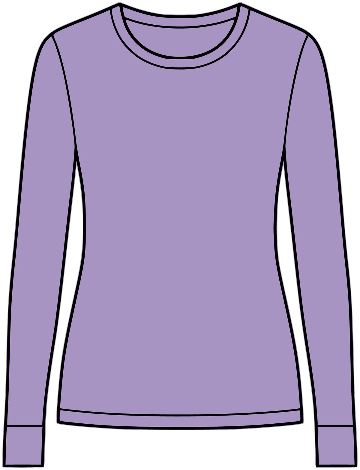 Hyacinth Heather women's performance long sleeve, plain front view without print