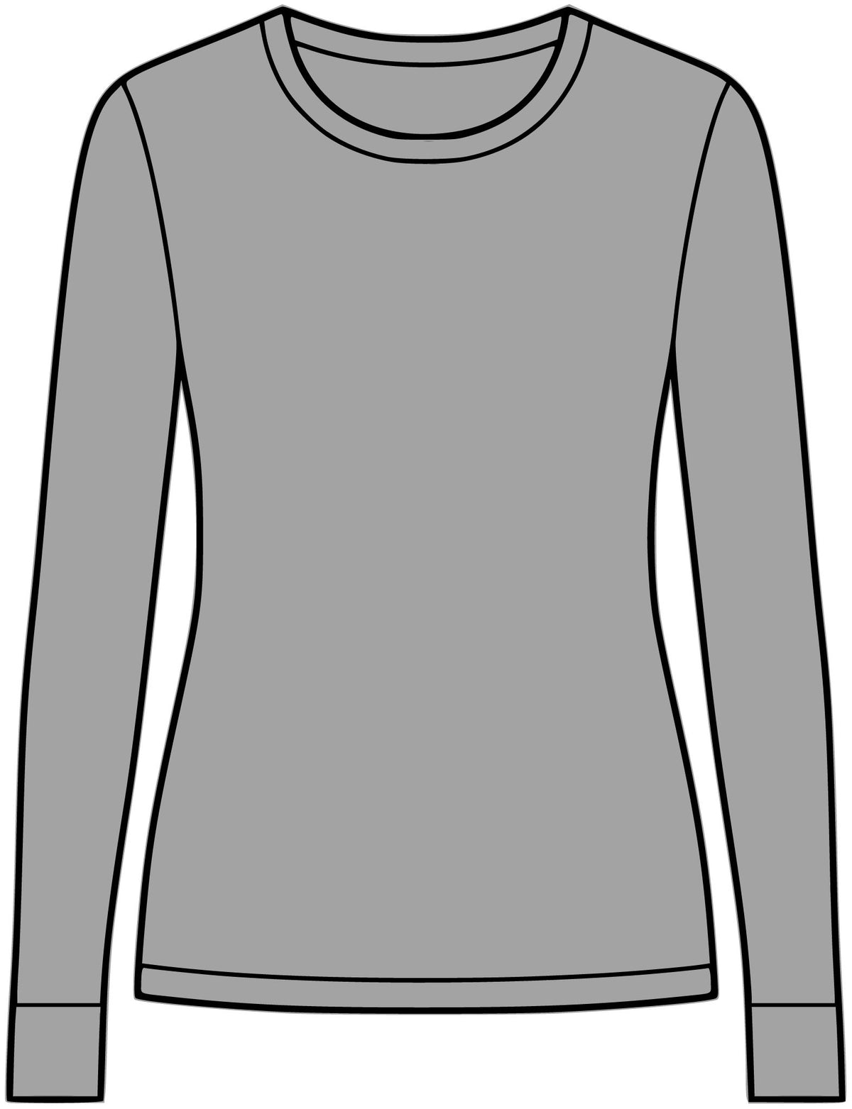 Graphite Heather women's performance long sleeve, plain front view without print