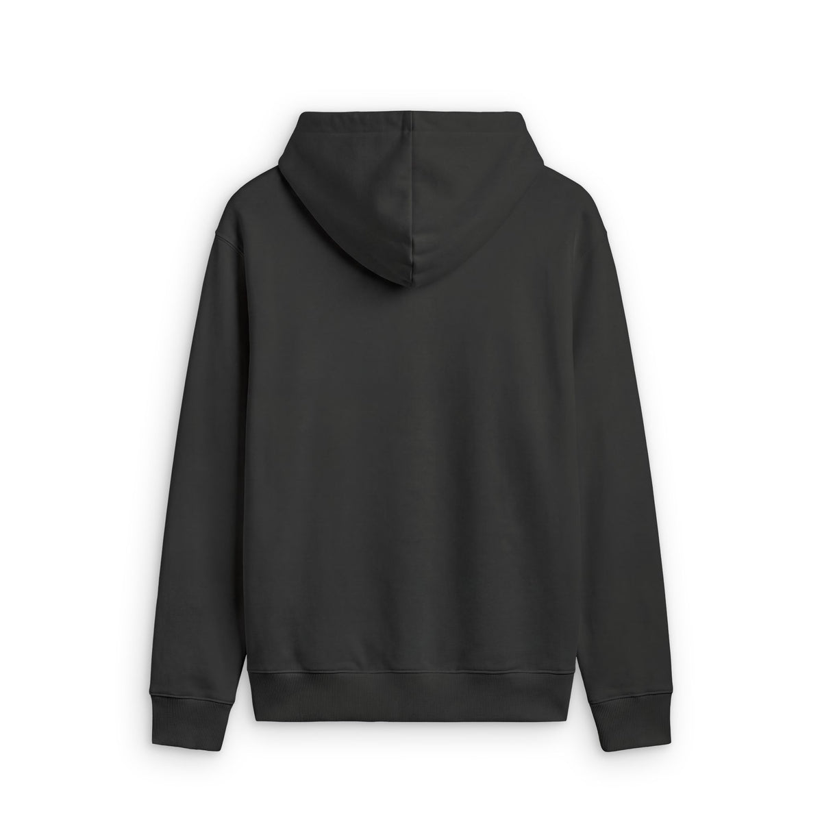 Back view of the Artifex Legio men's faded zip hoodie in Faded Black