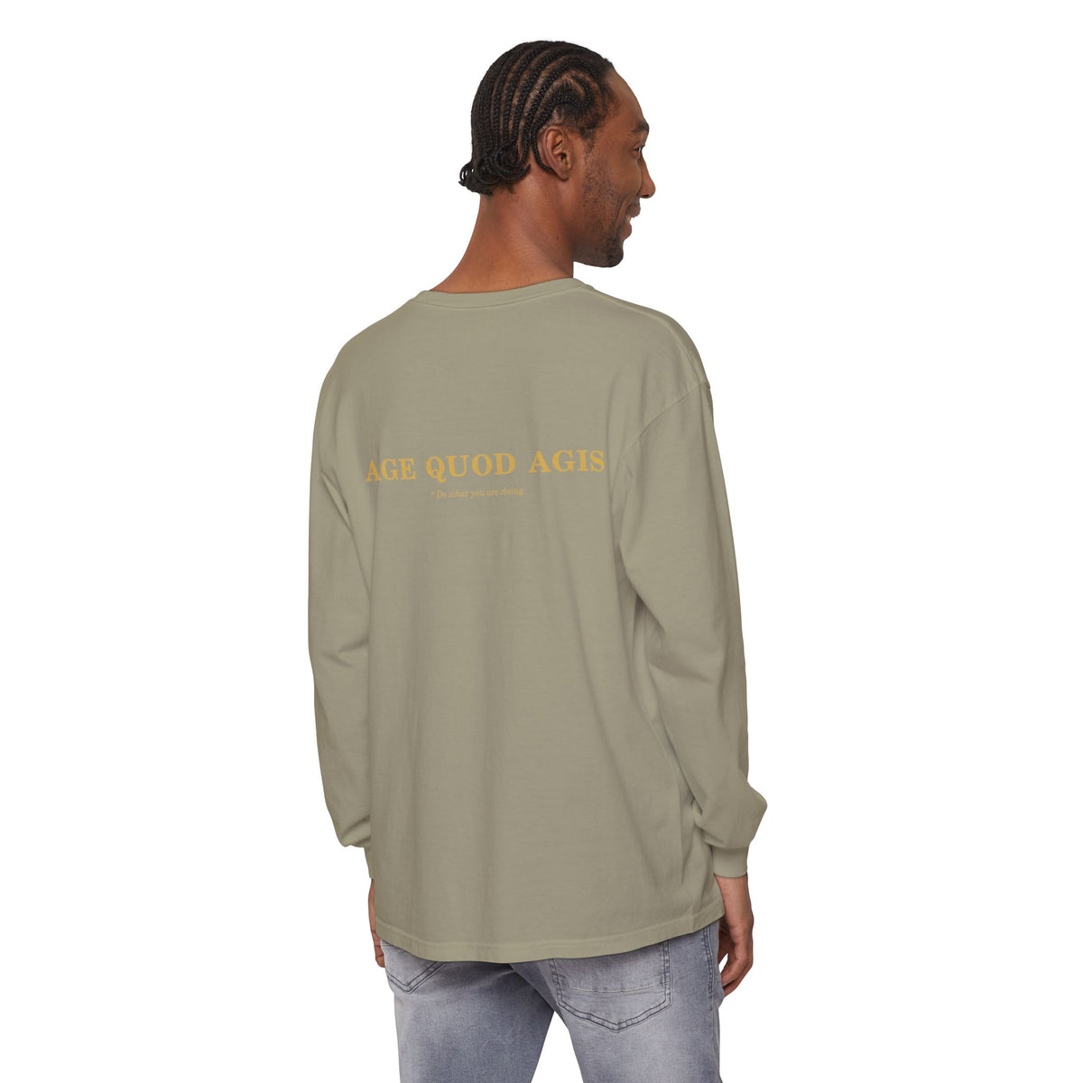 Washed Long-Sleeve Tee (Helm / Age Quod Agis)