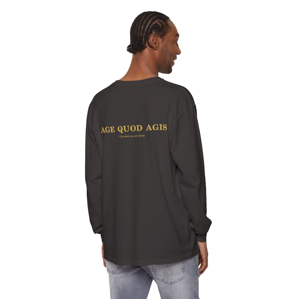 Washed Long-Sleeve Tee (Helm / Age Quod Agis)
