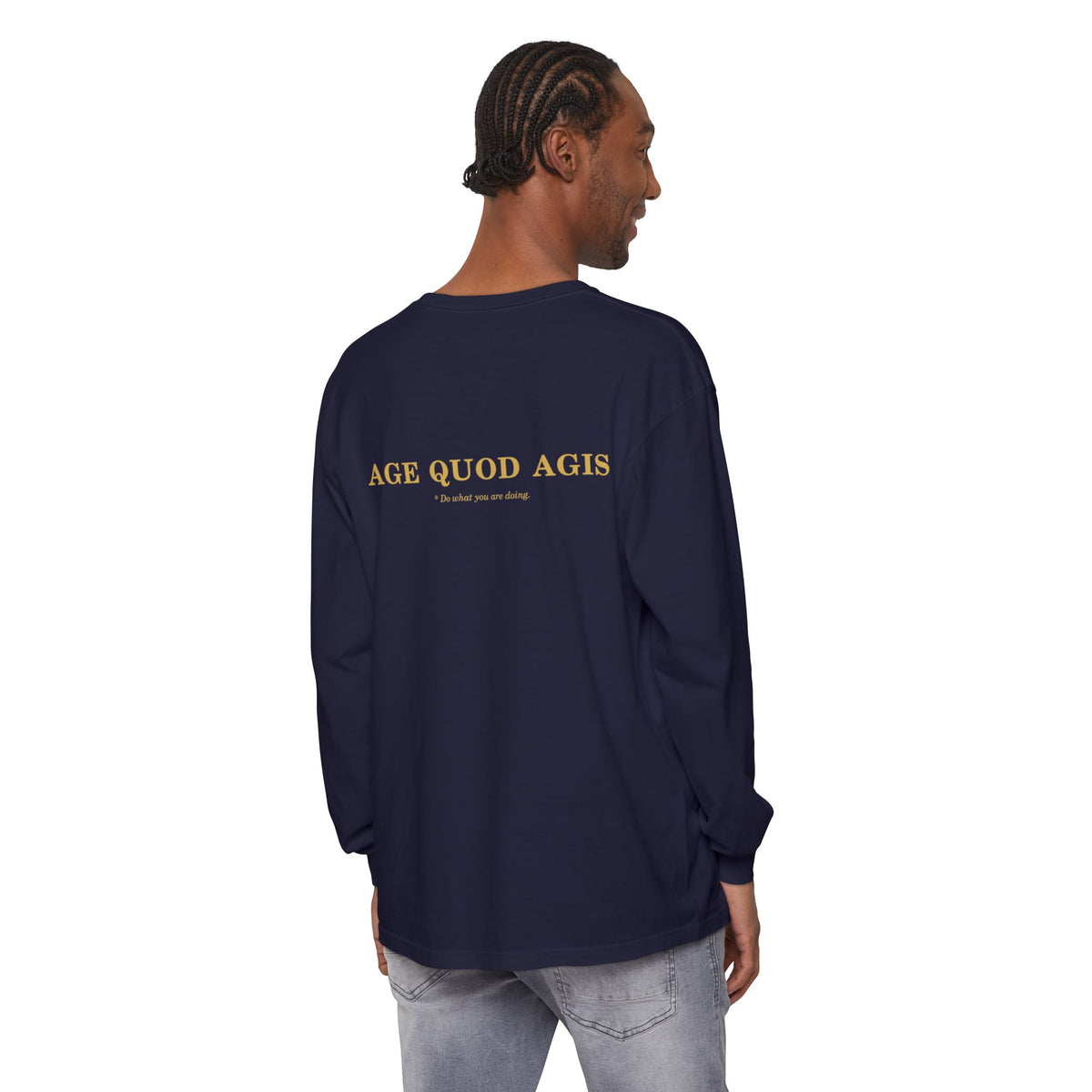 Washed Long-Sleeve Tee (Helm / Age Quod Agis)