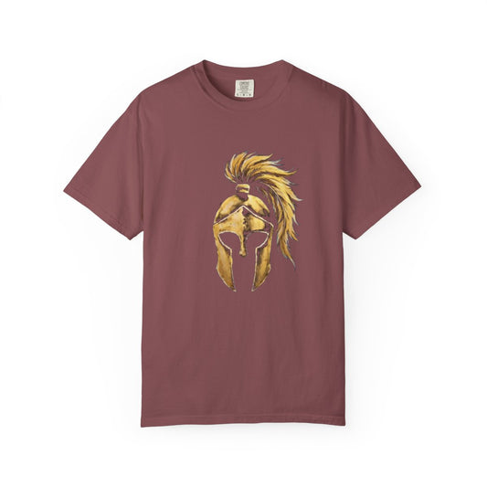 Brick casual tee with the gold Aquila helmet on the front
