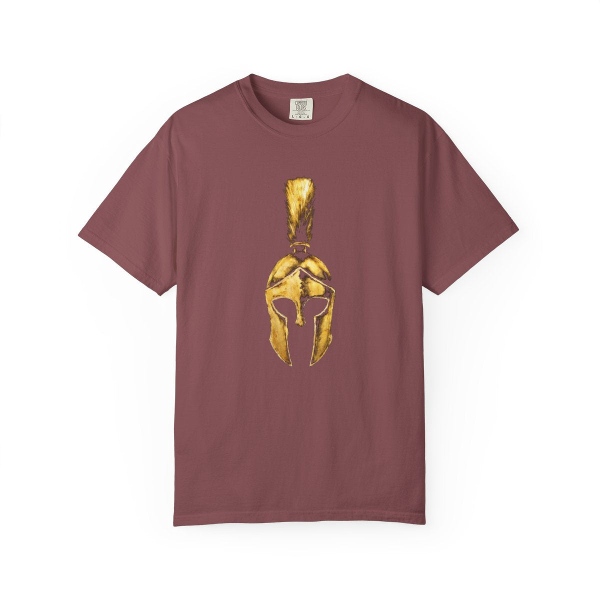 Brick casual tee with the gold Praetorian helmet on the front