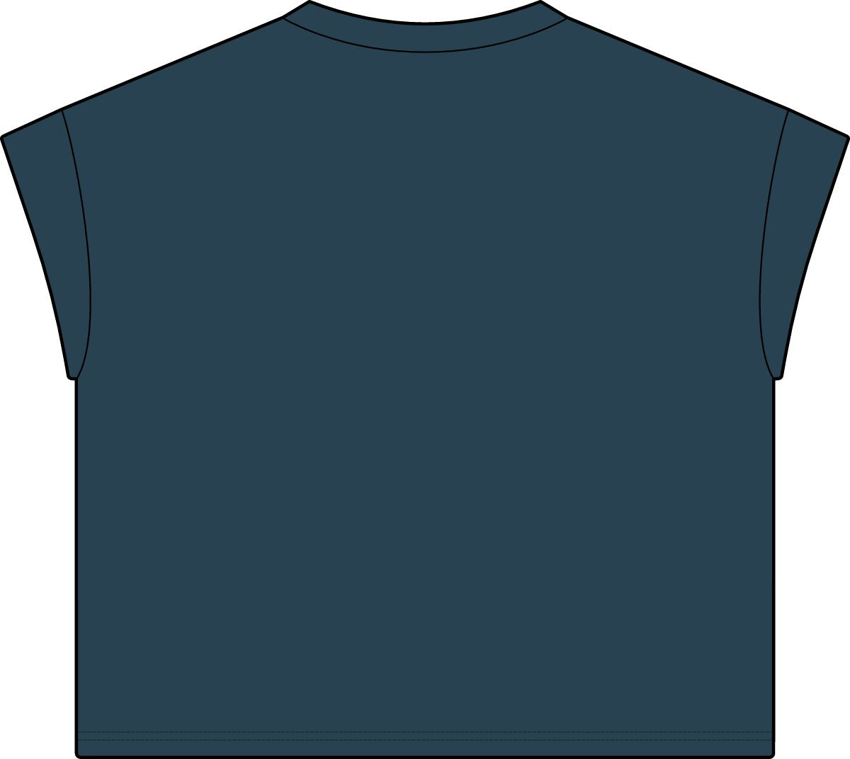 Plain back of washed navy women's casual tee