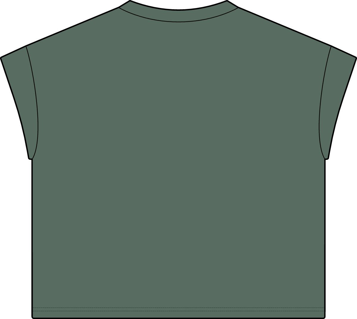 Plain back of washed basil women's casual tee