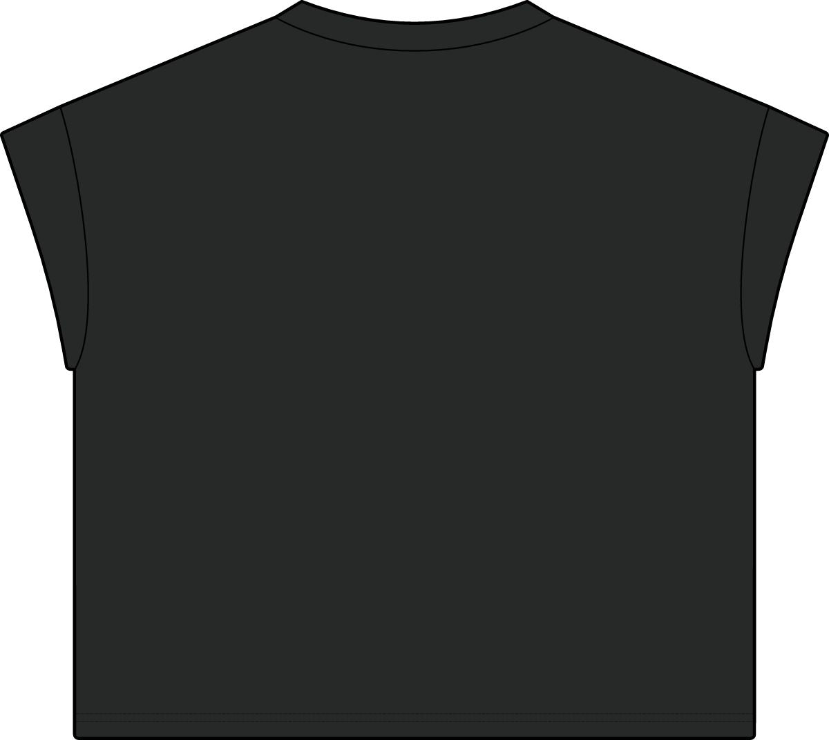 Plain back of washed black women's casual tee