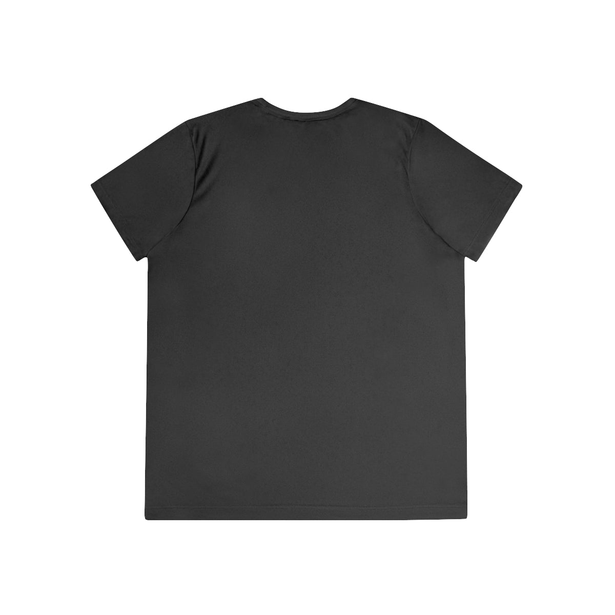 Plain back of black women's performance tee